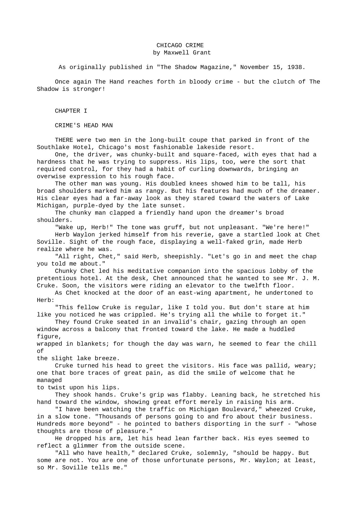 Maxwell Grant - The Shadow - 162 by Chicago Crime
