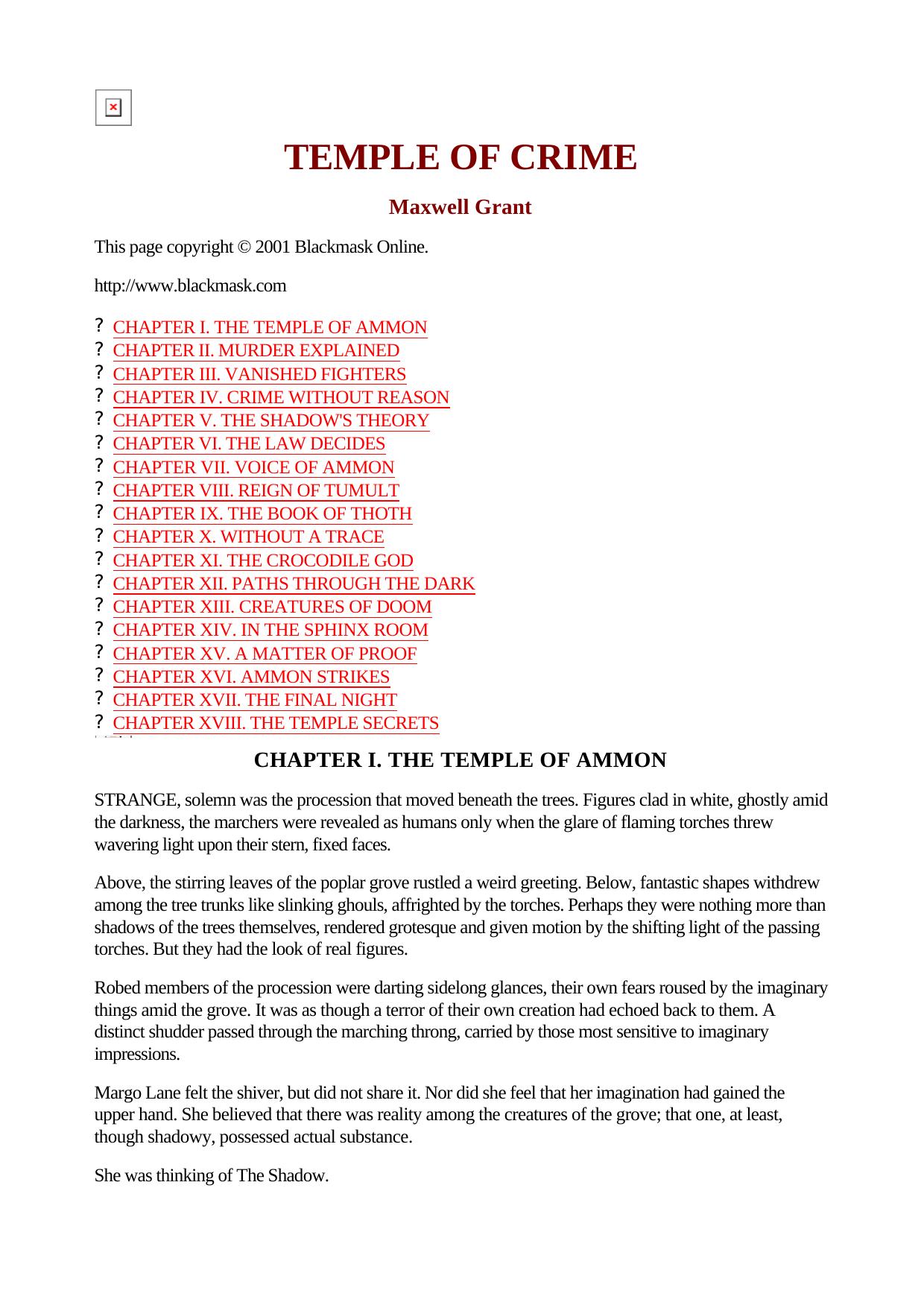 Maxwell Grant - The Shadow - 234 by Temple of Crime