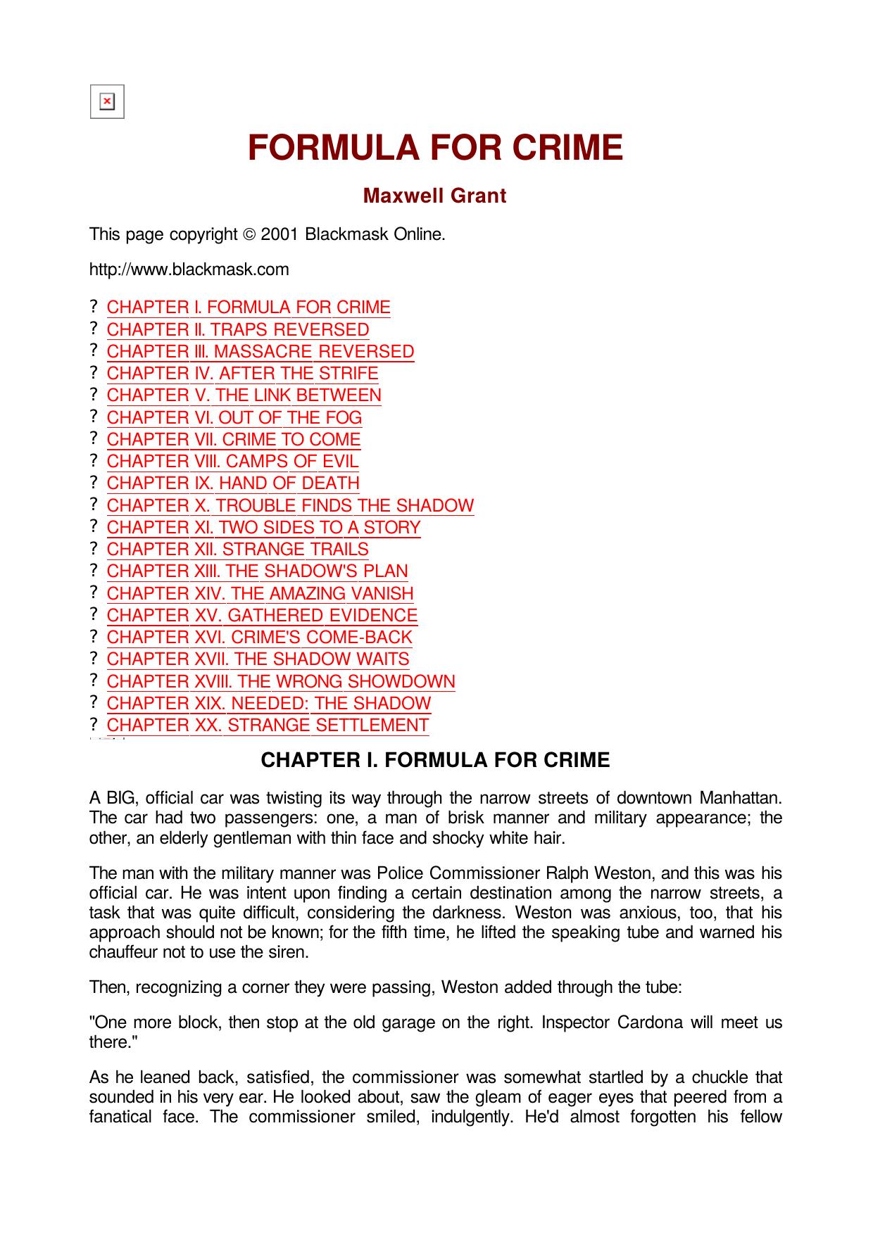 Maxwell Grant - The Shadow - 242 by Formula for Crime