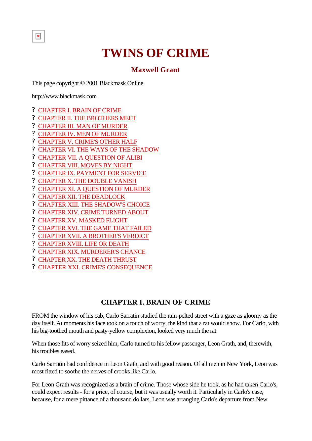 Maxwell Grant - The Shadow - 247 by Twins of Crime