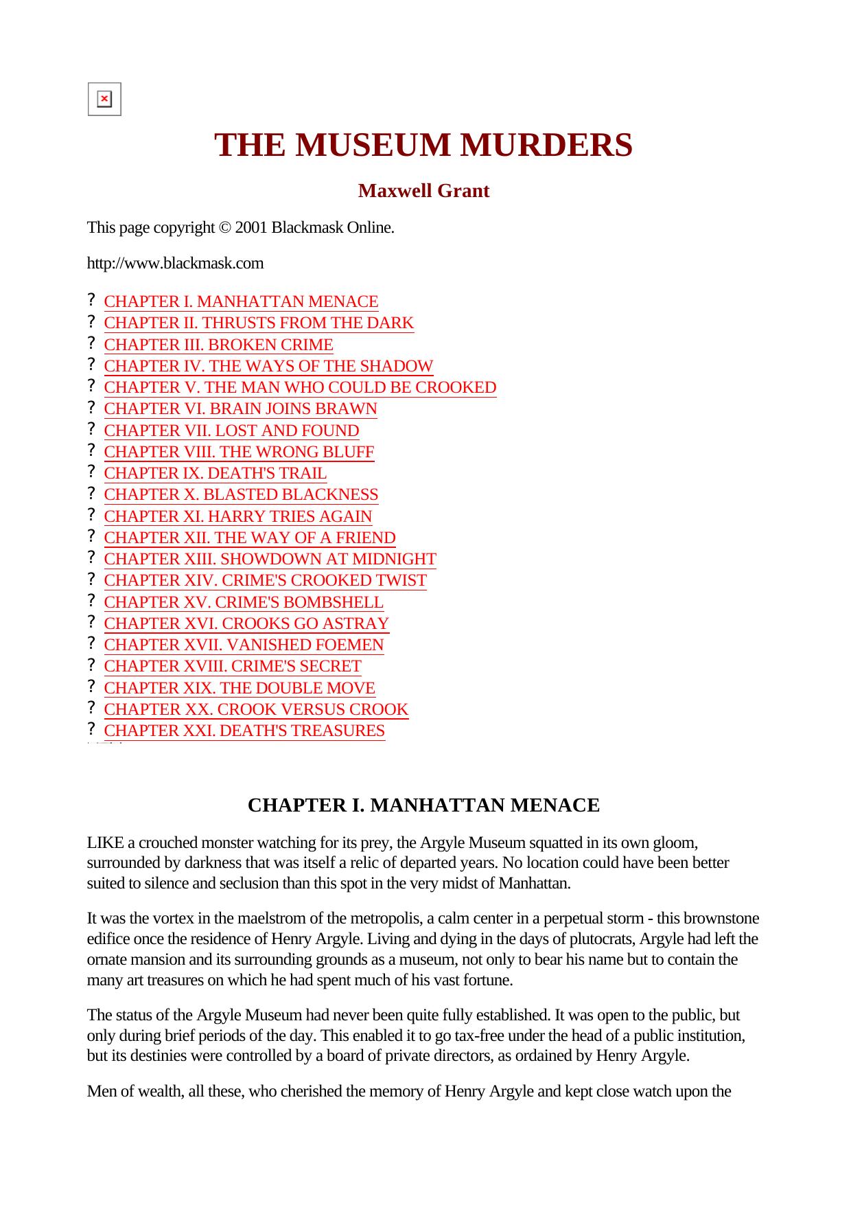 Maxwell Grant - The Shadow - 261 by The Museum Murders