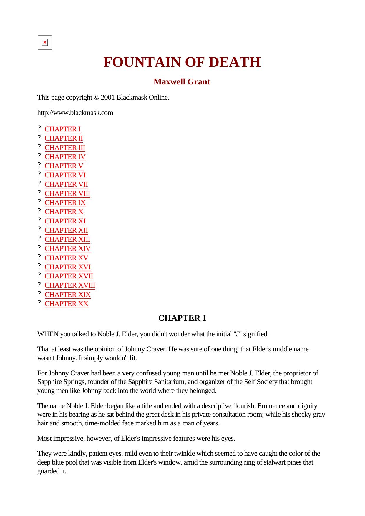Maxwell Grant - The Shadow - 285 by Fountain of Death