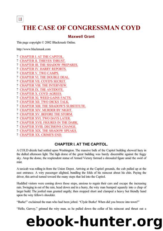 Maxwell Grant - The Shadow 092 by Case of Congressman Croyd