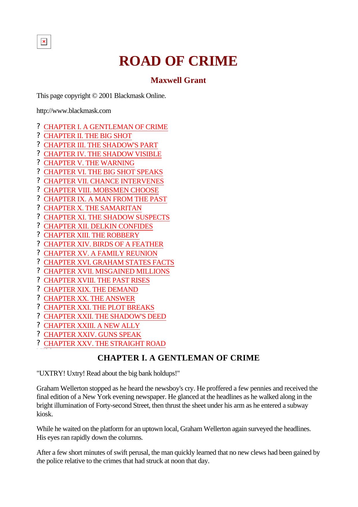 Maxwell Grant The Shadow 039 Road Of Crime by Unknown