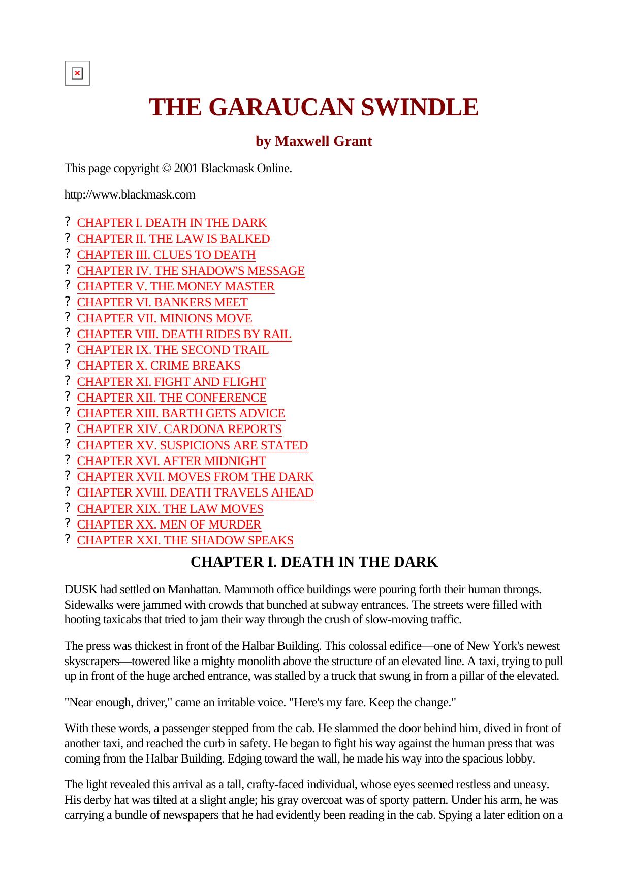 Maxwell Grant The Shadow 062 The Garaucan Swindle by Unknown