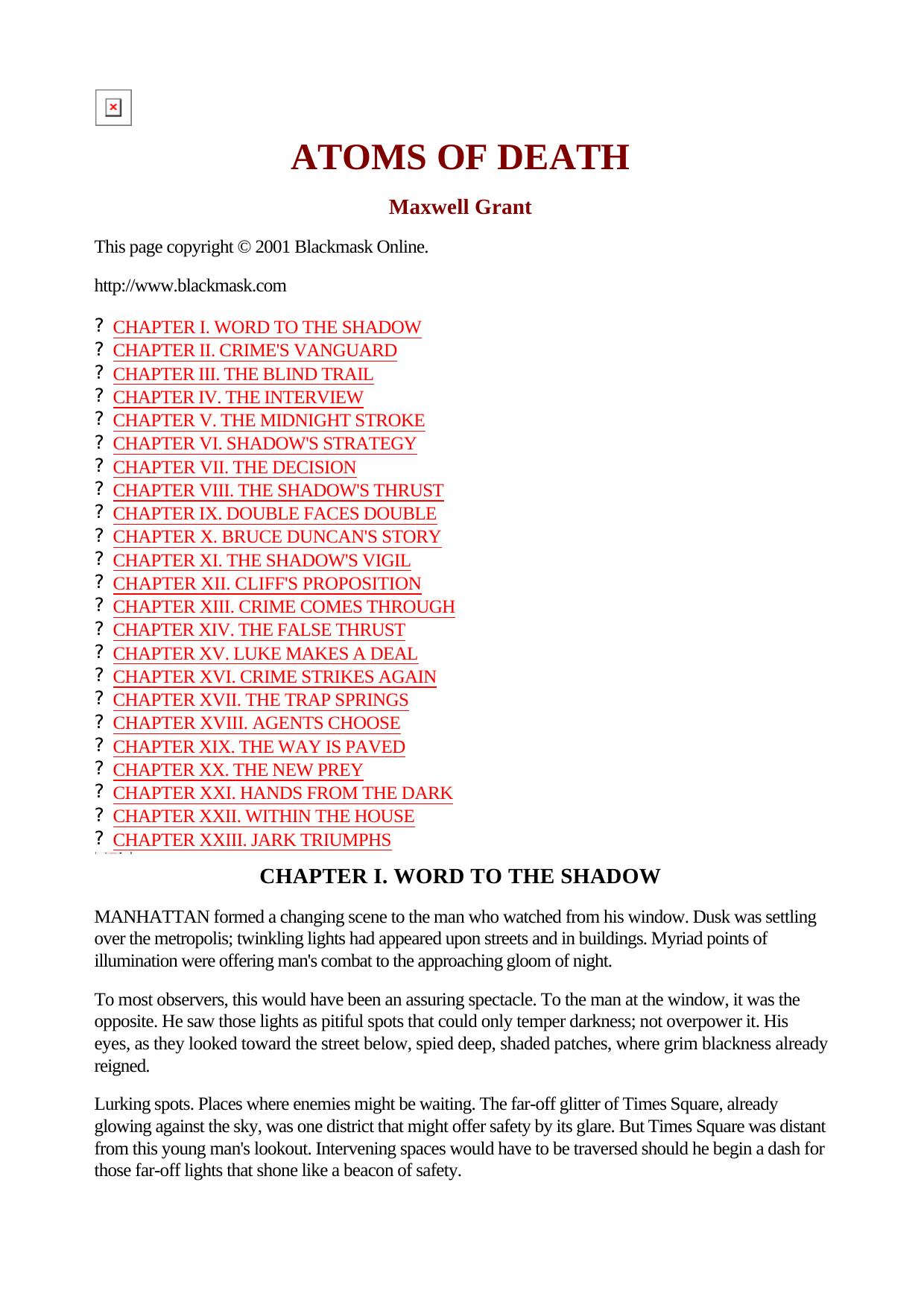 Maxwell Grant The Shadow 082 Atoms Of Death by Unknown