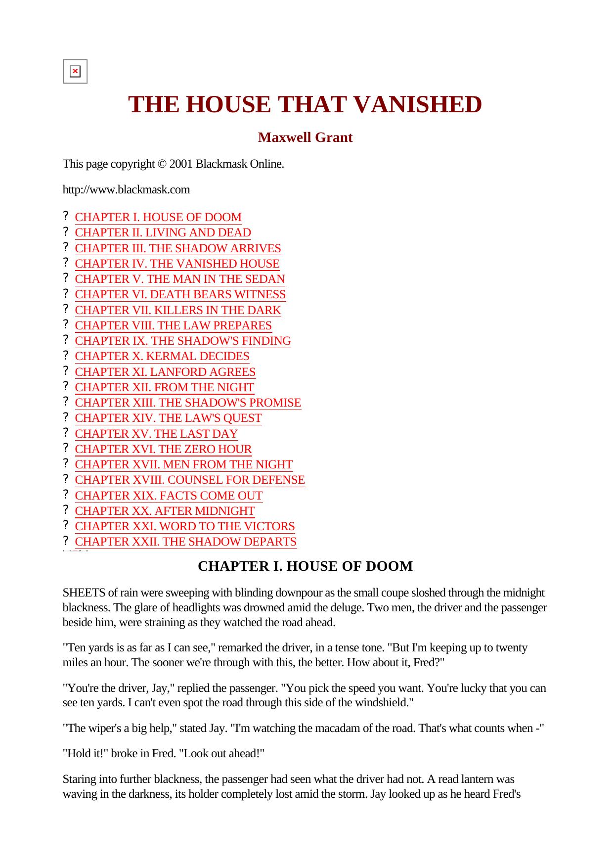 Maxwell Grant The Shadow 088 The House That Vanished by Unknown