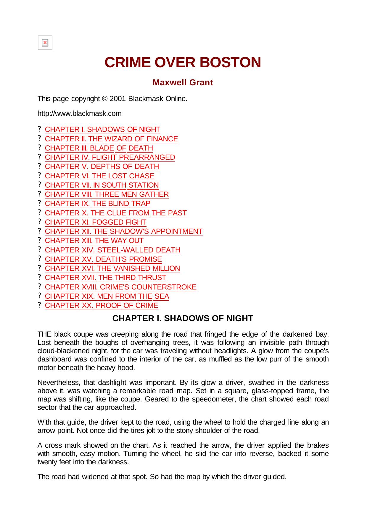 Maxwell Grant The Shadow 158 Crime Over Boston by Unknown