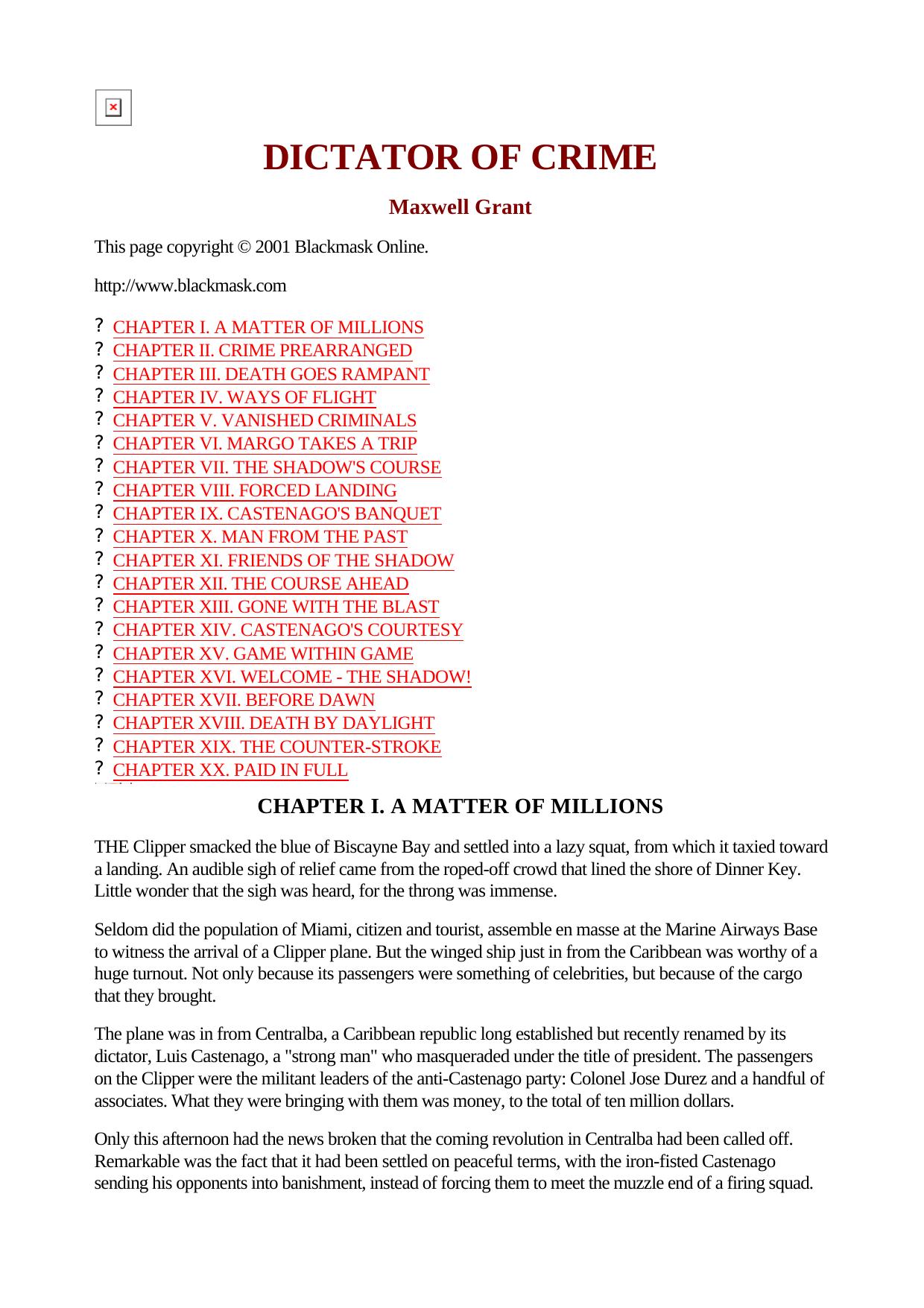 Maxwell Grant The Shadow 232 Dictator of Crime by Unknown
