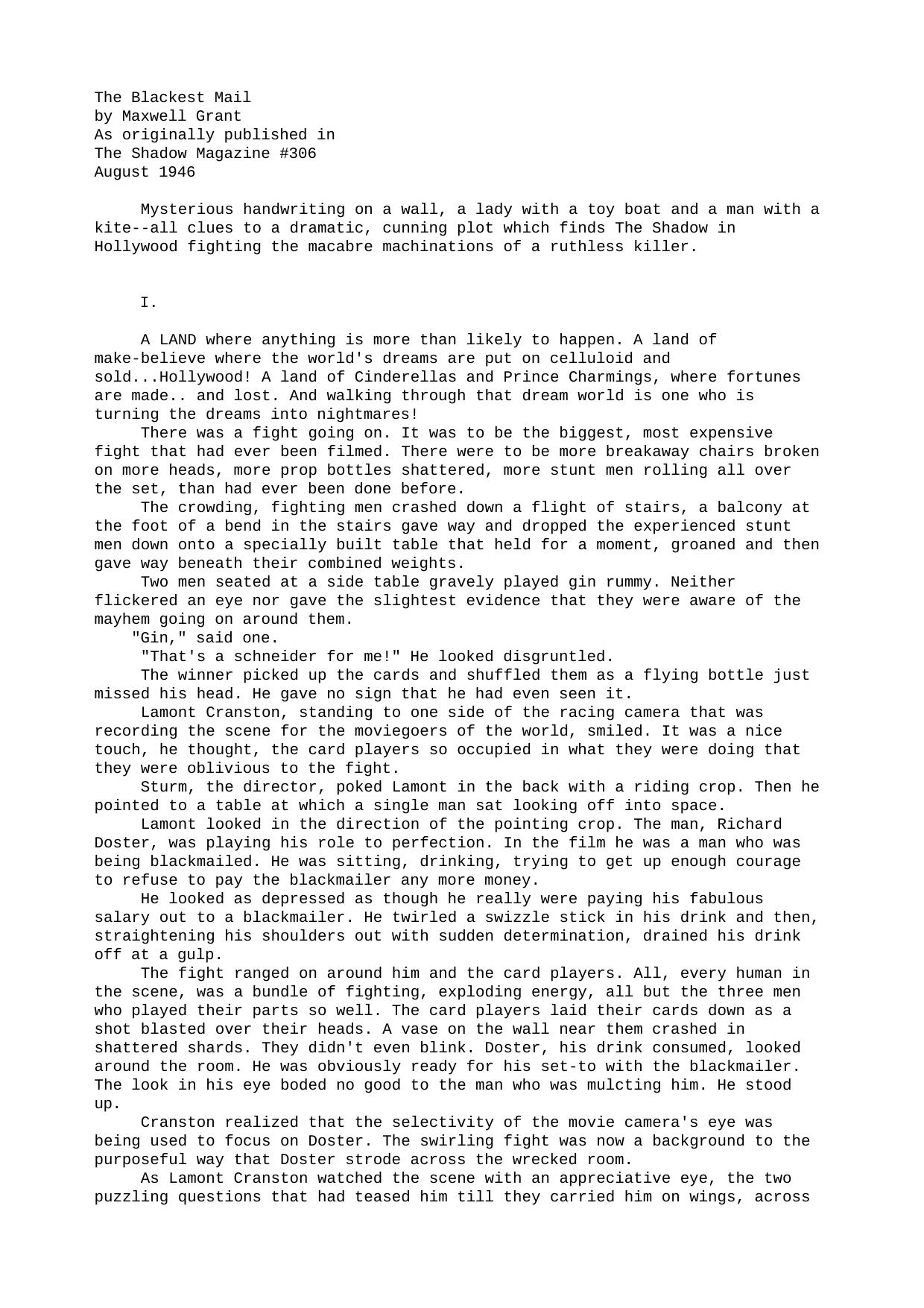 Maxwell Grant The Shadow 306 The Blackest Mail by Unknown