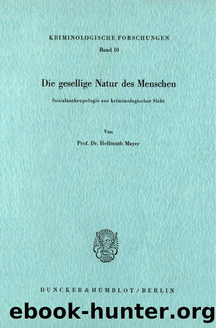 Mayer by Die gesellige Natur des Menschen (9783428439997)
