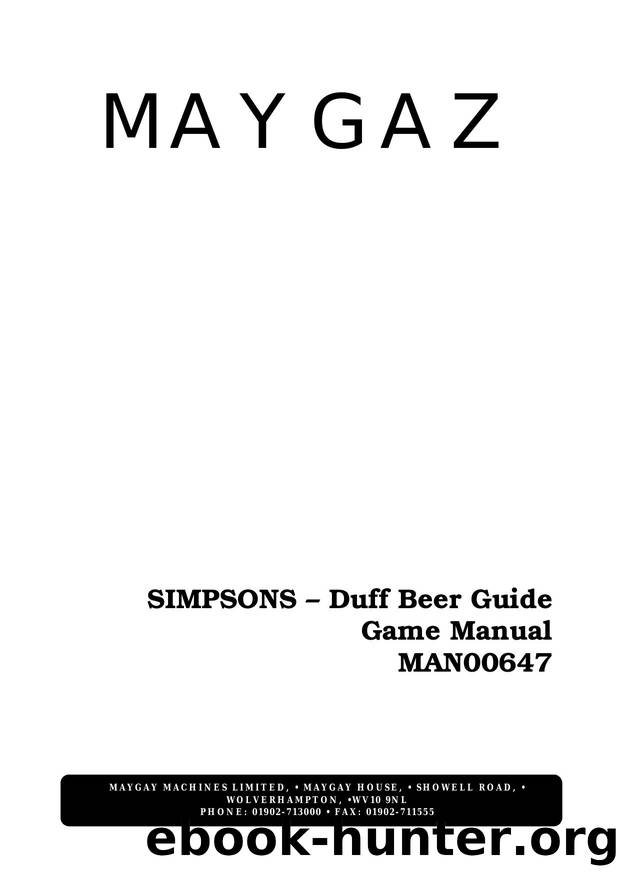 Maygay The Simpsons - Duff Beer Guide (Maygay) (EPOCH) (set 1) by AntoPISA