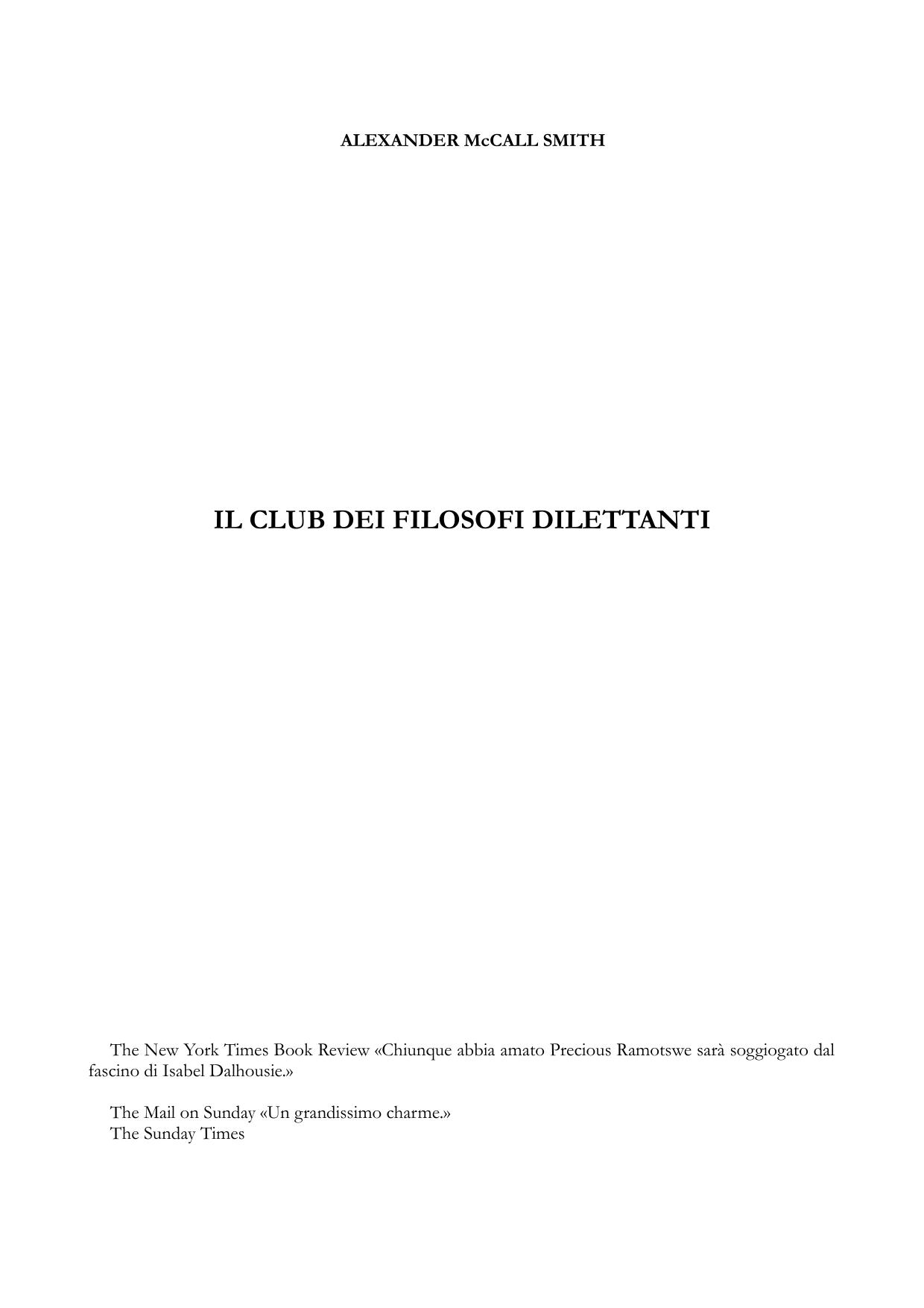 McCall Smith Alexander by Il club dei filosofi dilettanti