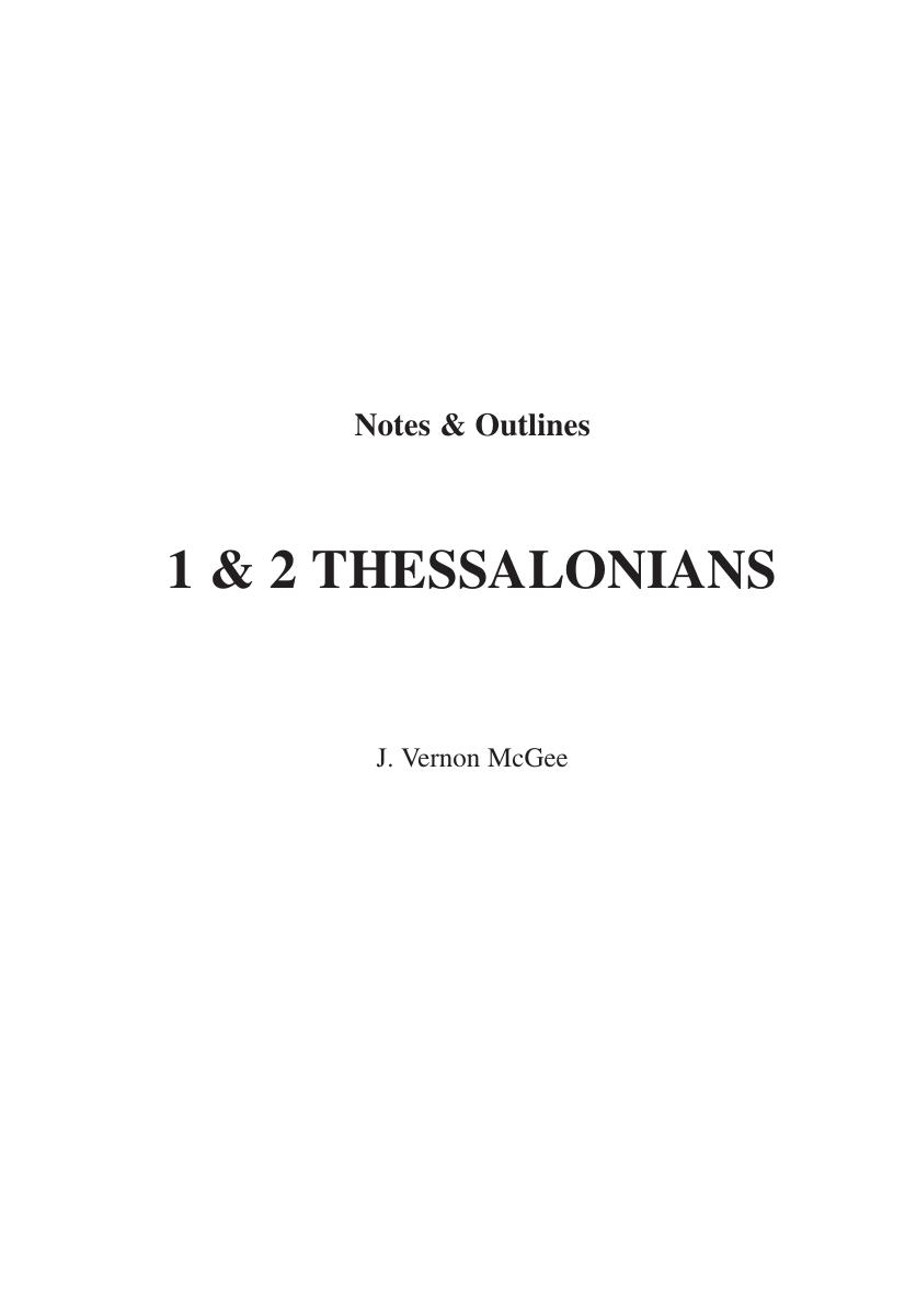 McGee by 1 & 2 Thessalonians