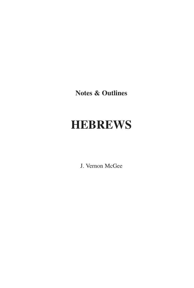 McGee by Hebrews