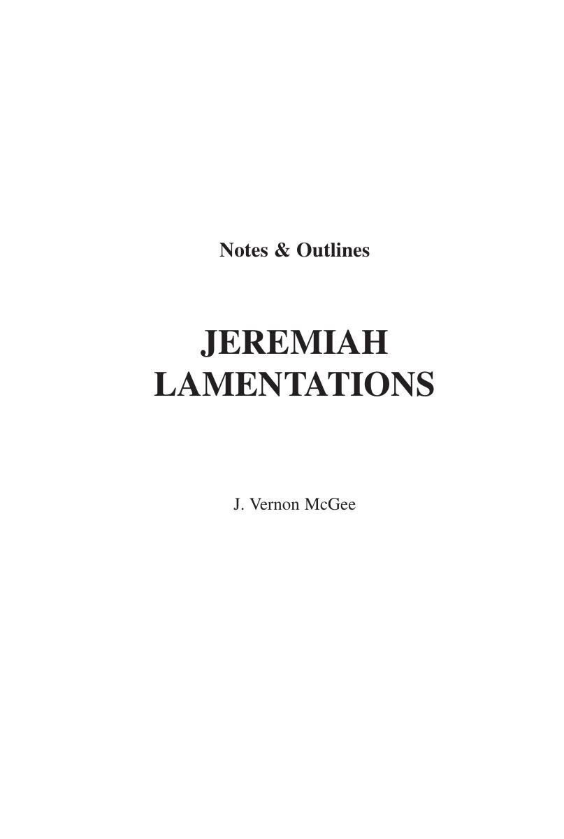 McGee by Jeremiah & Lamentations