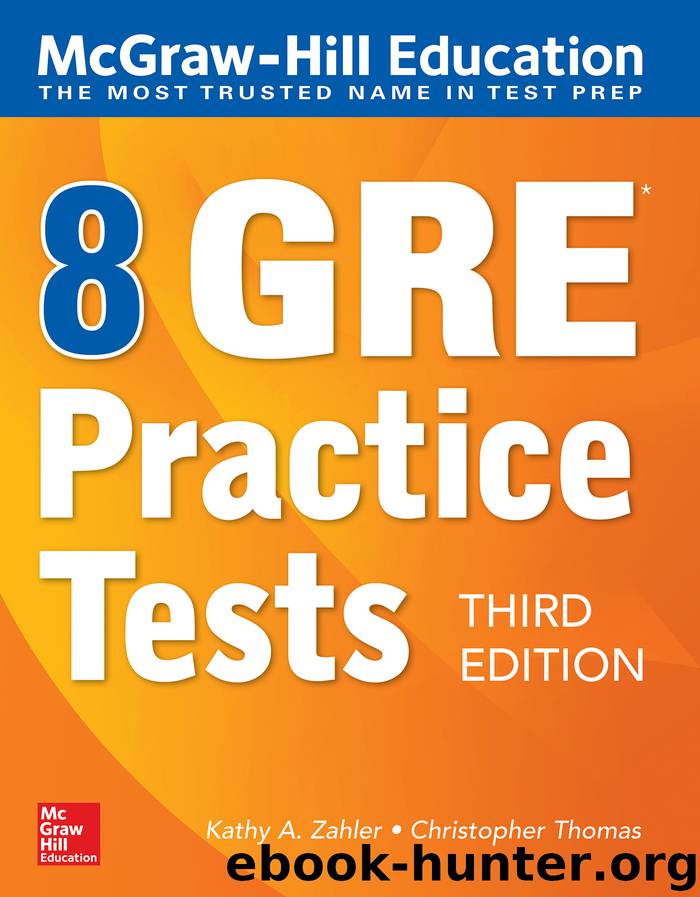 McGraw-Hill Education 8 GRE Practice Tests by Kathy A. Zahler