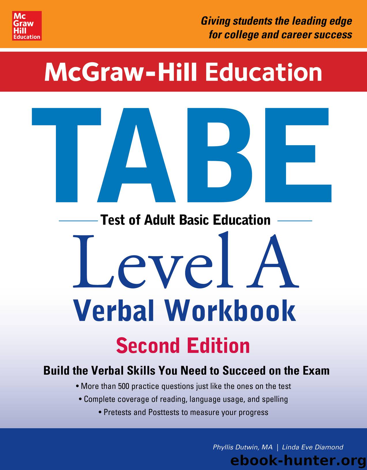 McGraw-Hill Education TABE Level A Verbal Workbook, Second Edition by Phyllis Dutwin Linda Eve Diamond