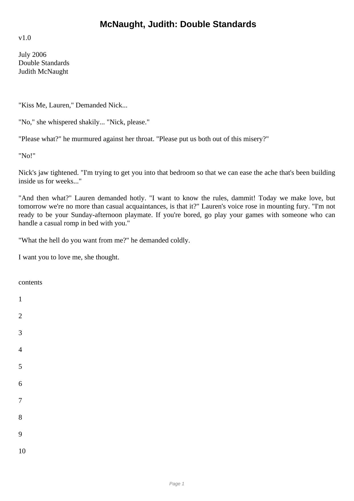 McNaught, Judith: Double Standards by McNaught Judith