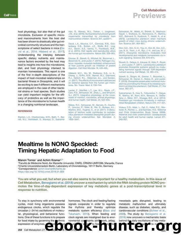 Mealtime Is NONO Speckled: Timing Hepatic Adaptation to Food by Manon Torres & Achim Kramer