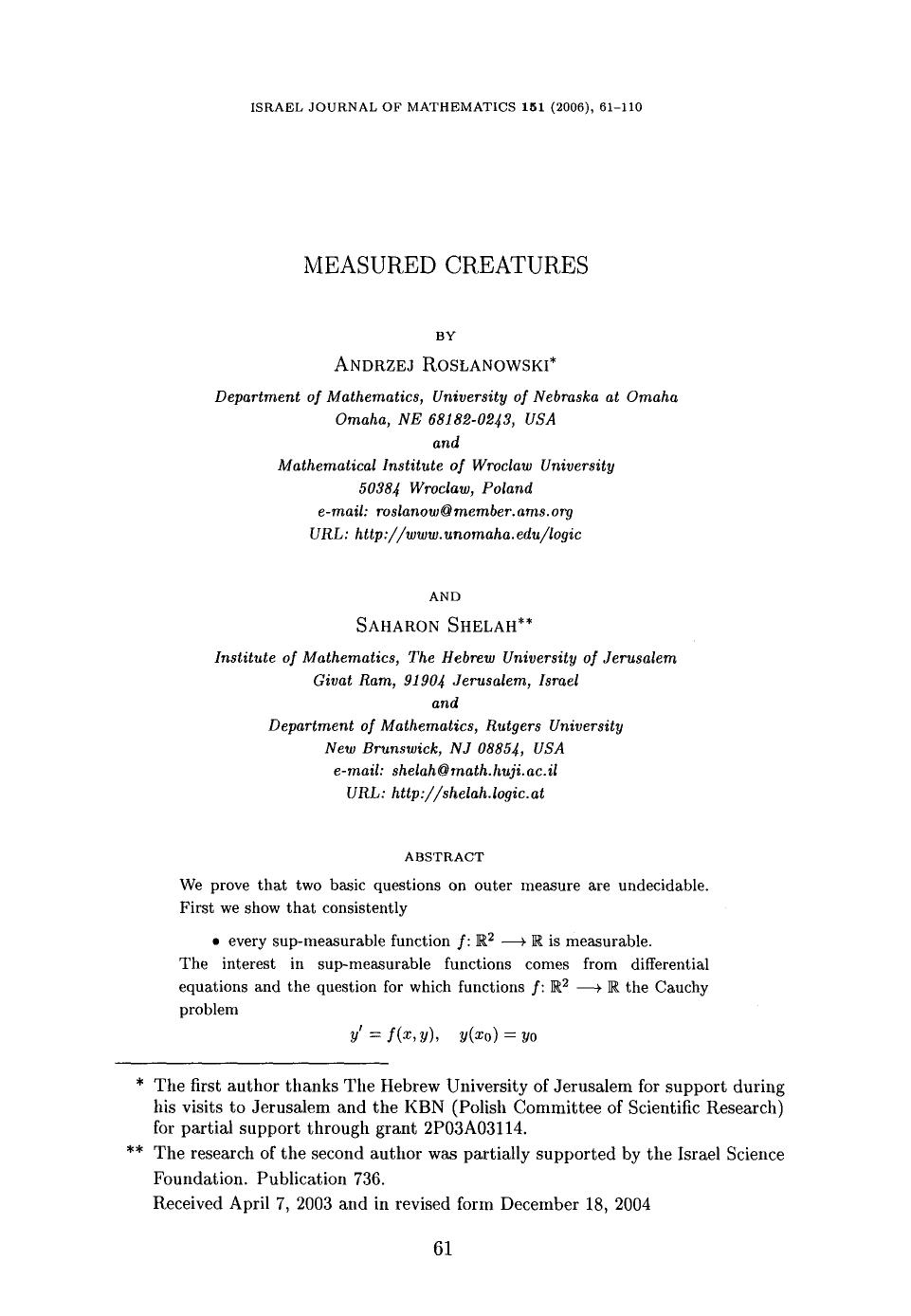 Measured creatures by Unknown