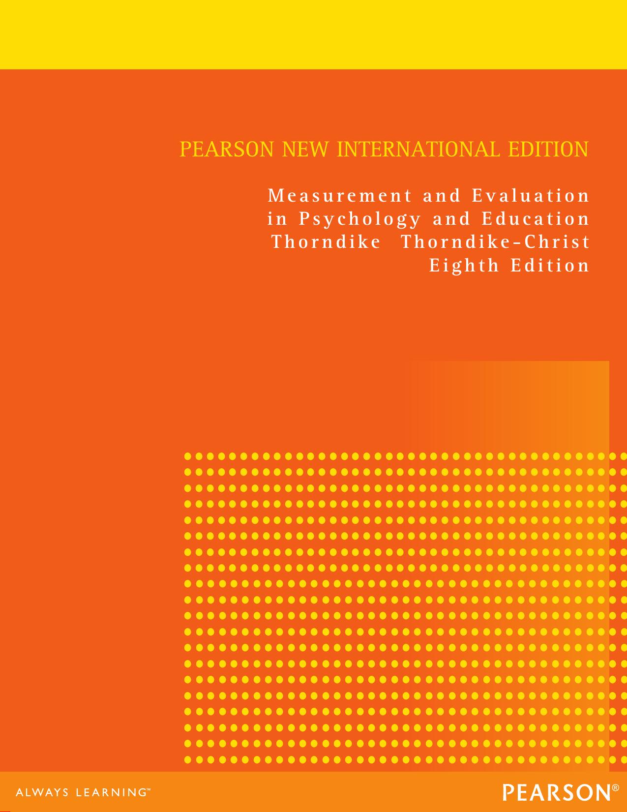 Measurement and Evaluation in Psychology and Education by Robert Thorndike