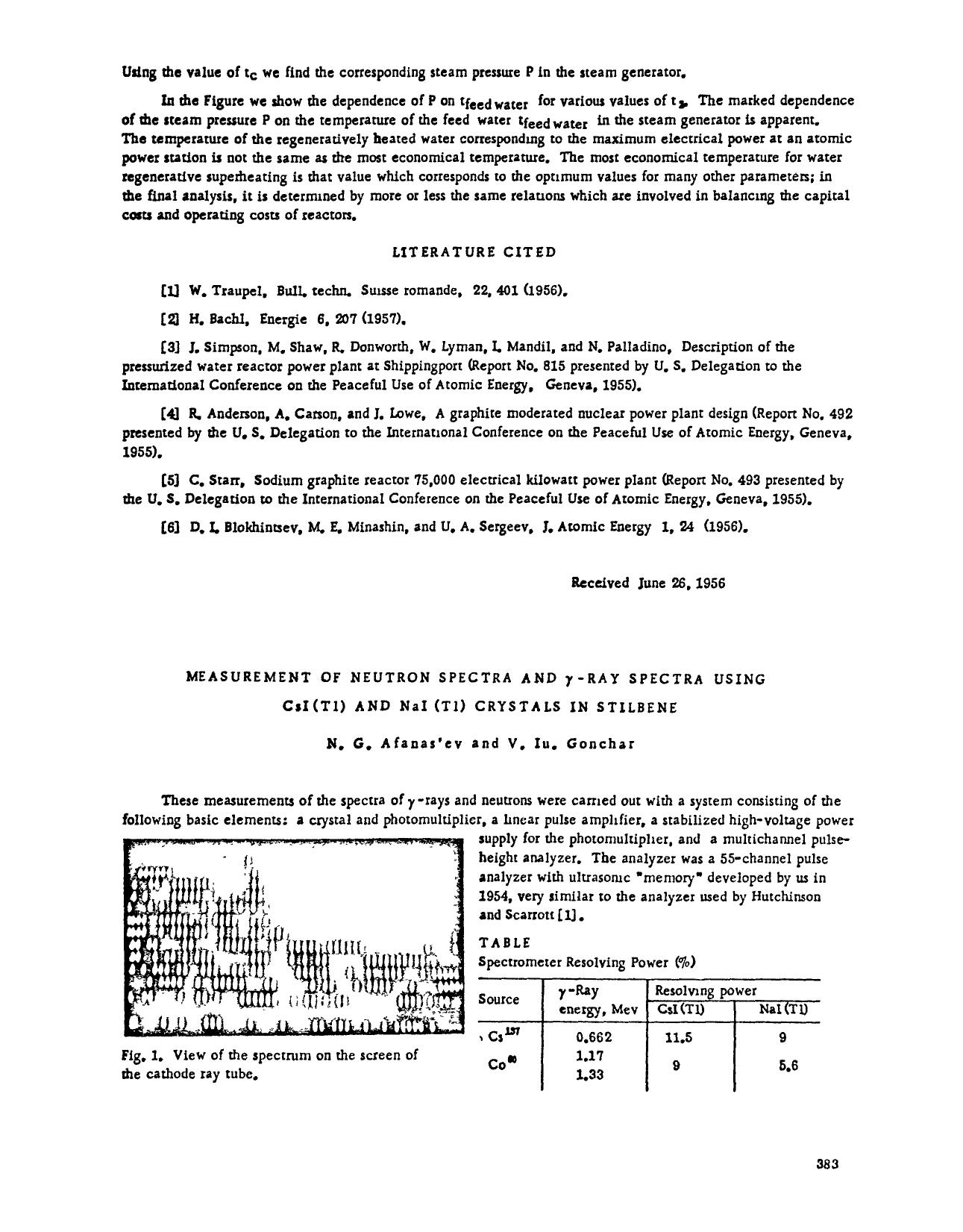 Measurement of neutron spectra and γ-ray spectra using CsI(T1) and NaI (T1) crystals in stilbene by Unknown