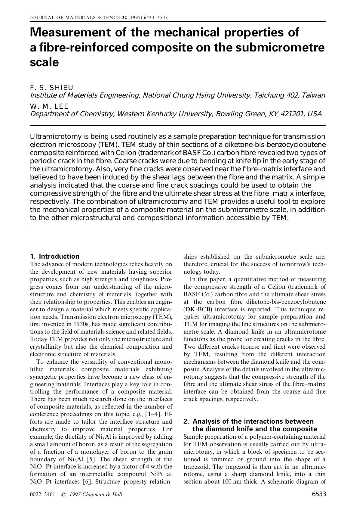 Measurement of the mechanical properties of a fibre-reinforced composite on the submicrometre scale by Unknown