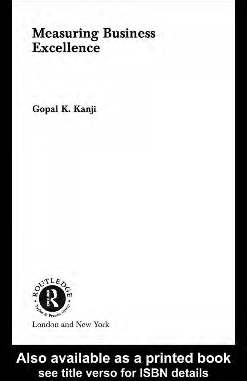 Measuring Business Excellence (Routledge Studies in Business Organization and Networks, 21) by Gopal A. Kanji