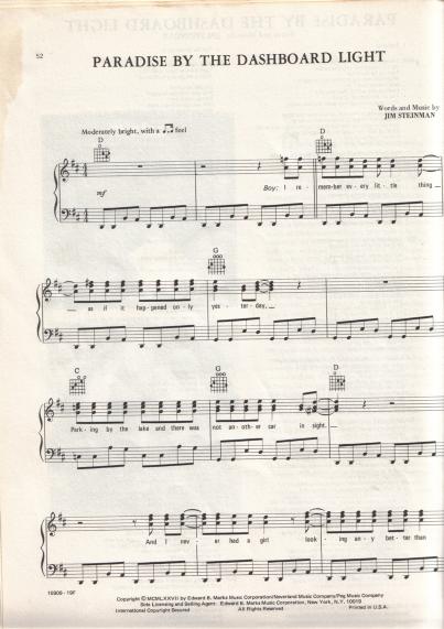 Meat Loaf by Paradise By The Dashboard Light