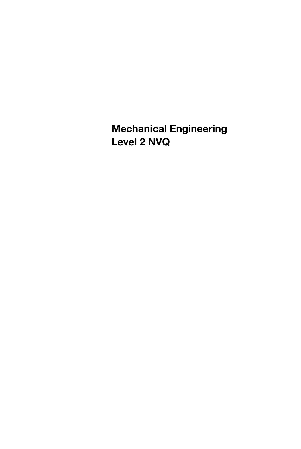 Mechanical Engineering: Level 2 NVQ by Salmon D. Powdrill P