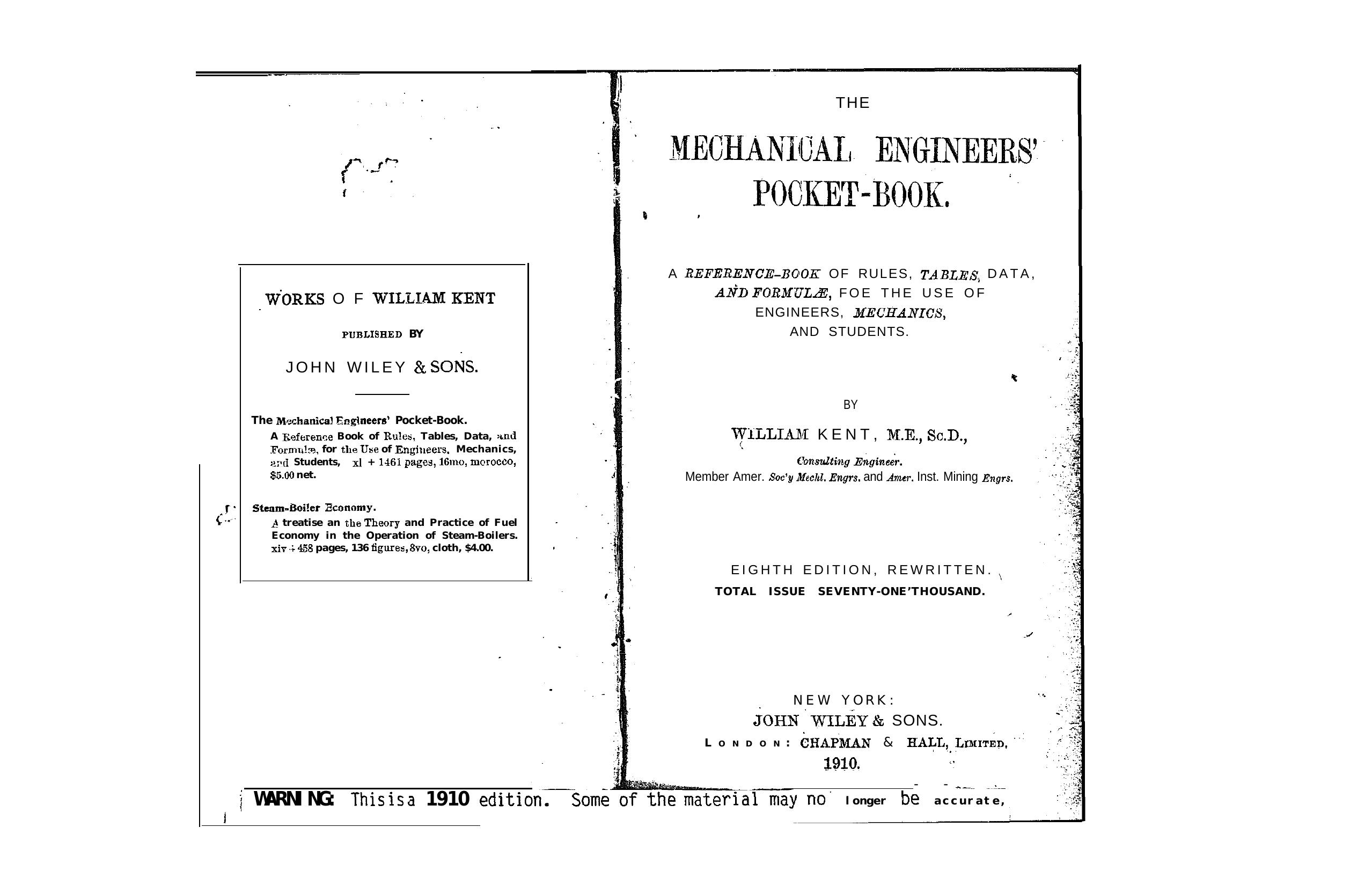 Mechanical Engineers Pocket Book by Unknown