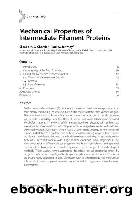 Mechanical Properties of Intermediate Filament Proteins by Elisabeth E. Charrier & Paul A. Janmey