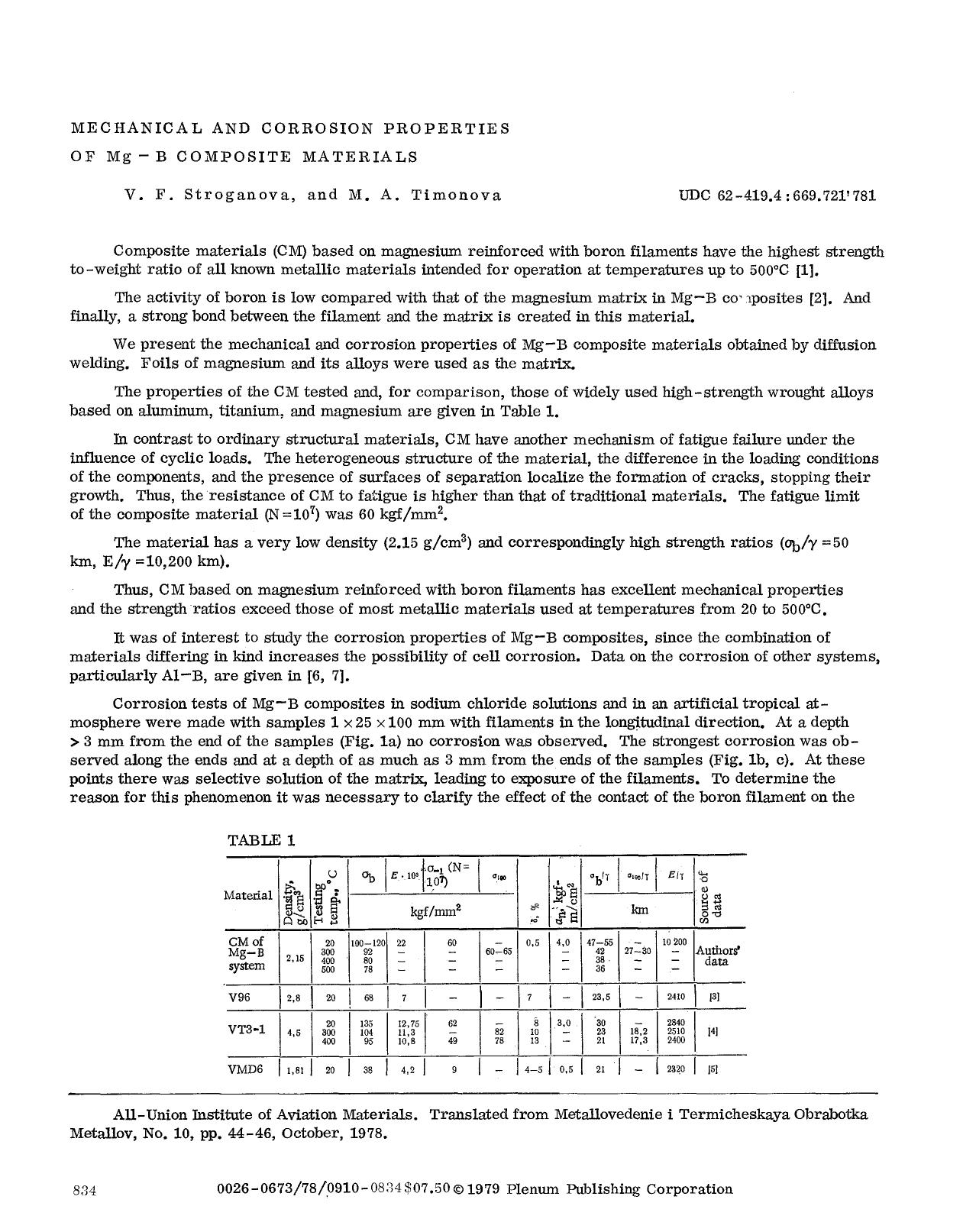 Mechanical and corrosion properties of Mg-B composite materials by Unknown