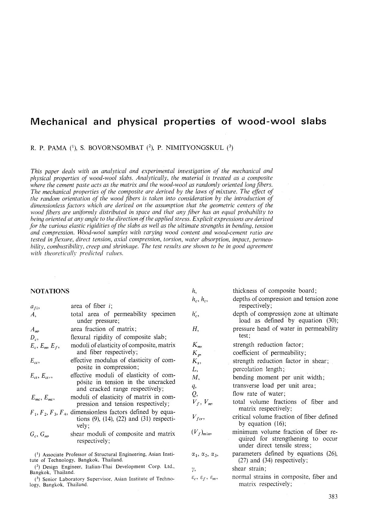 Mechanical and physical properties of wood-wool slabs by Unknown