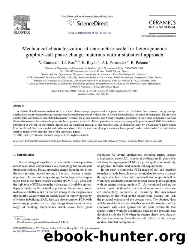 Mechanical characterization at nanometric scale for heterogeneous graphiteâsalt phase change materials with a statistical approach by V. Canseco