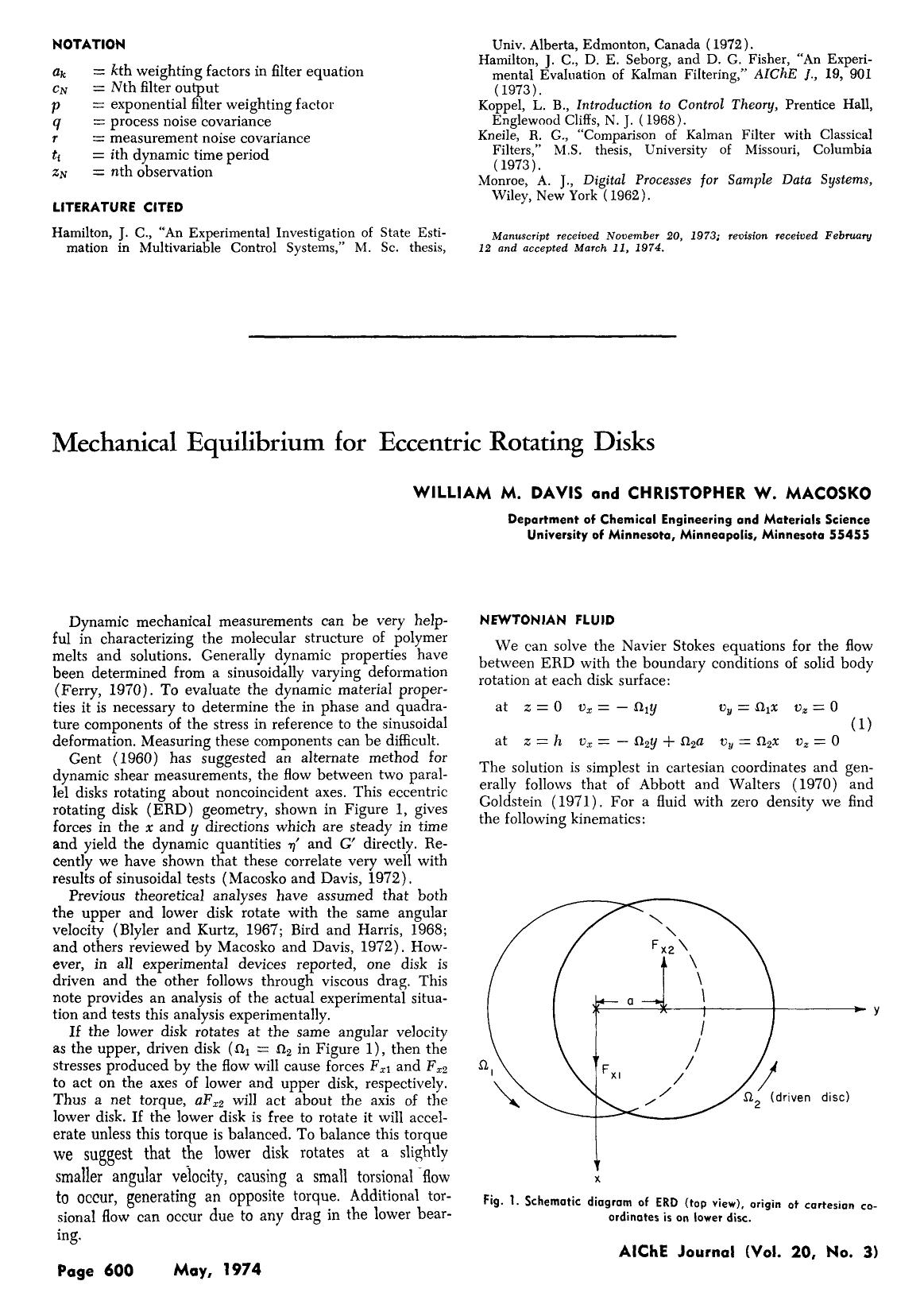 Mechanical equilibrium for eccentric rotating disks by Unknown