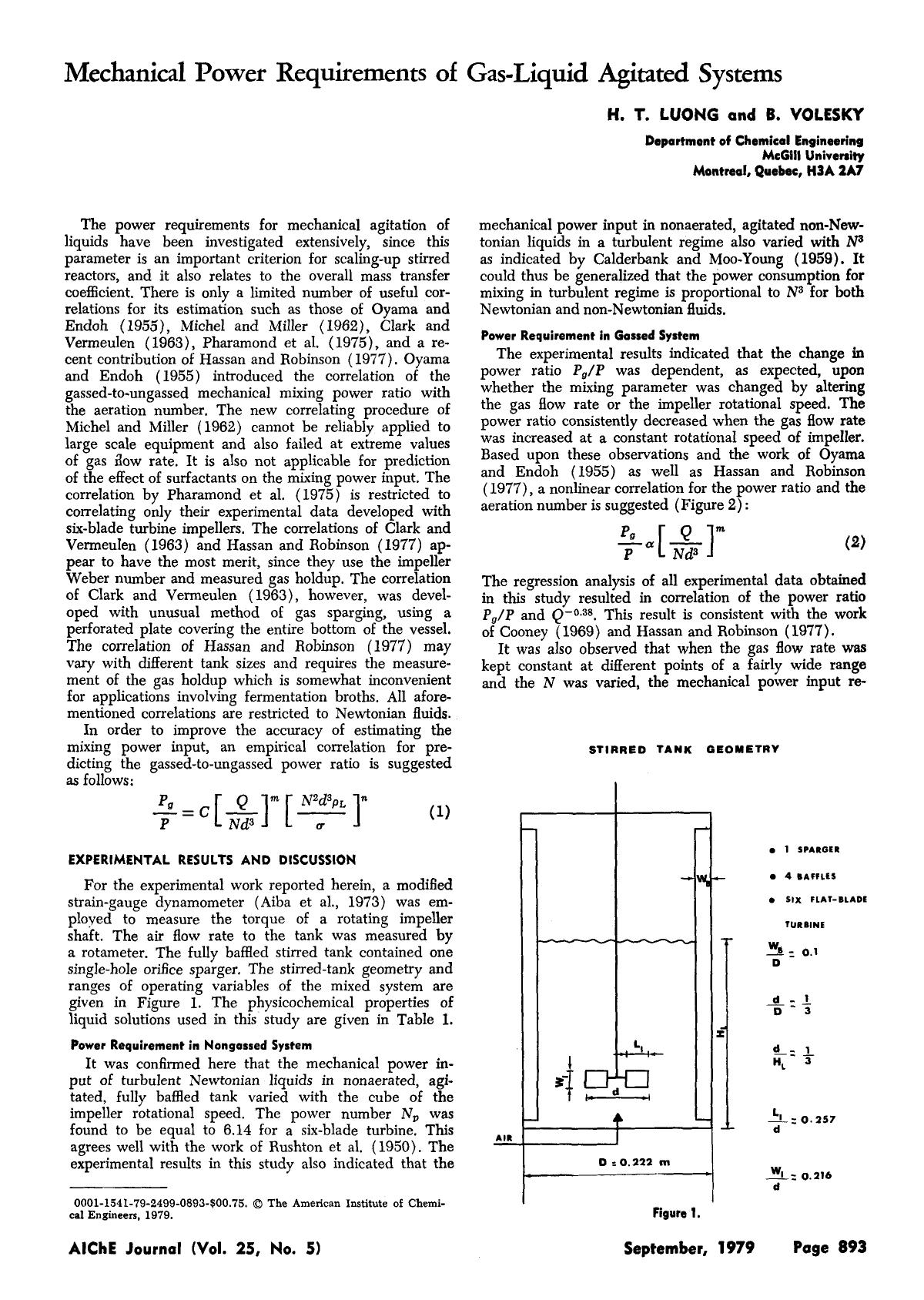 Mechanical power requirements of gas-liquid agitated systems by Unknown
