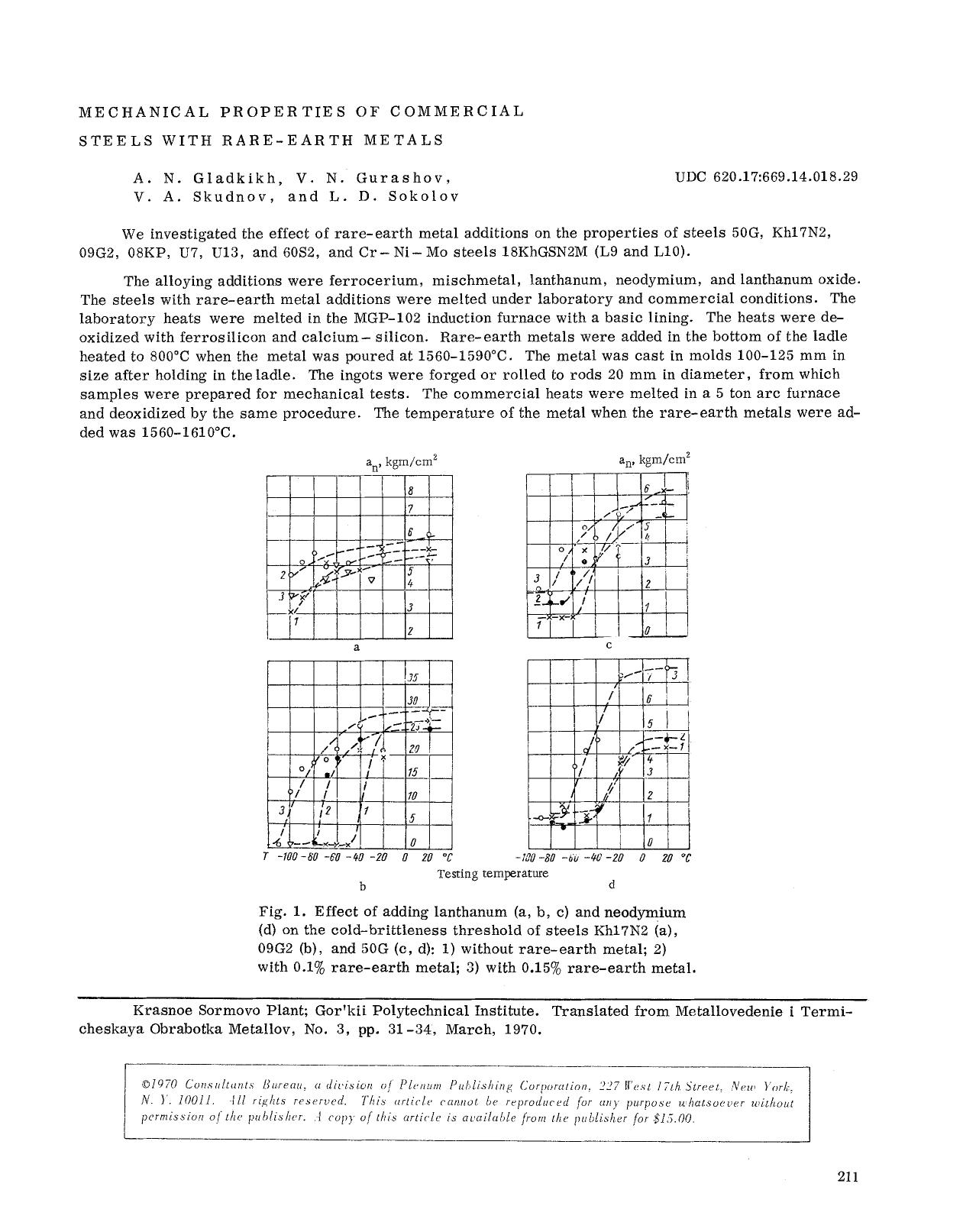 Mechanical properties of commercial steels with rare-earth metals by Unknown