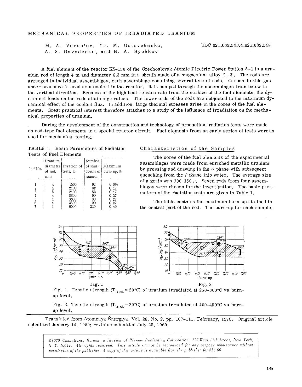 Mechanical properties of irradiated uranium by Unknown