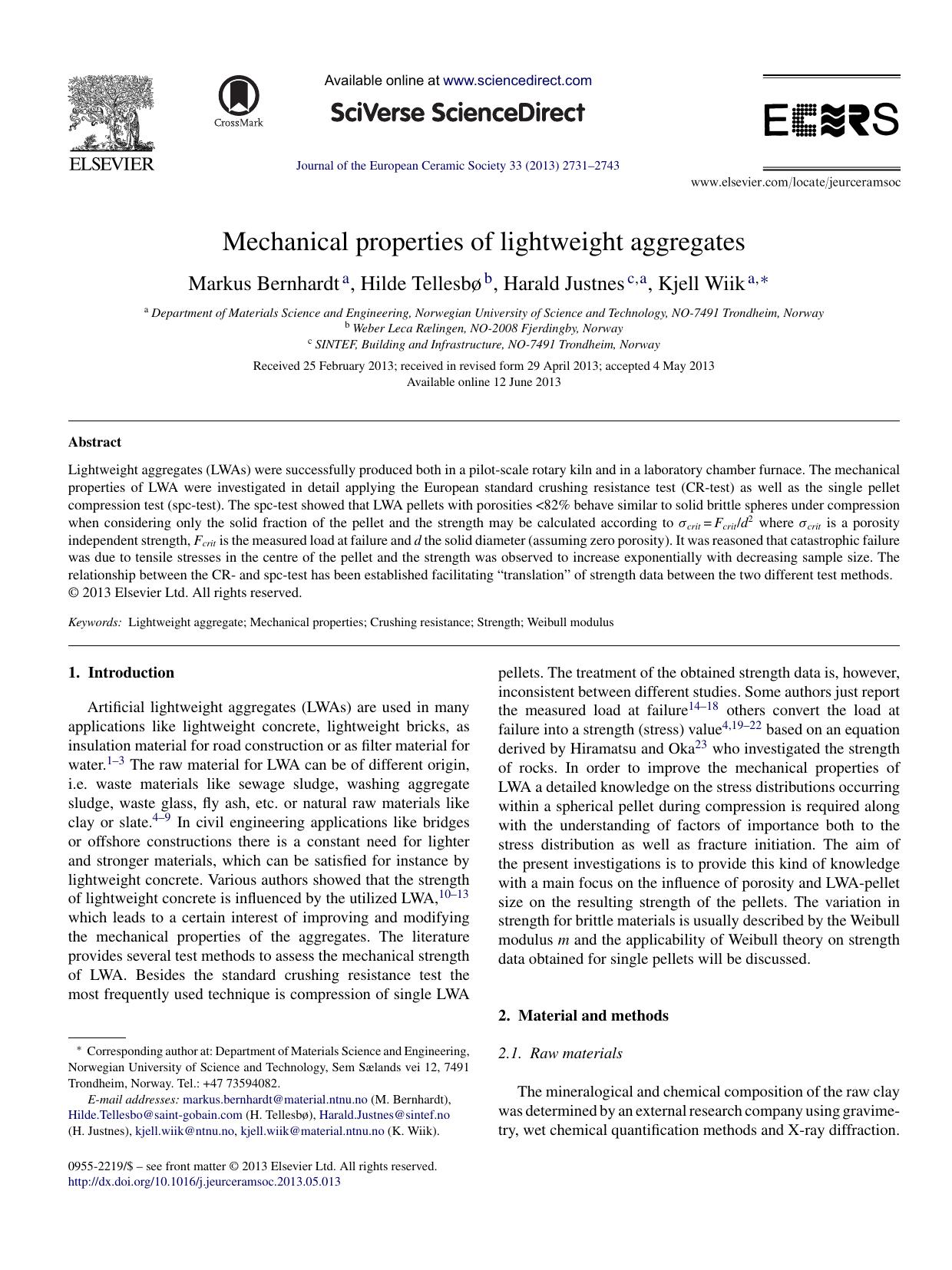 Mechanical properties of lightweight aggregates by Markus Bernhardt