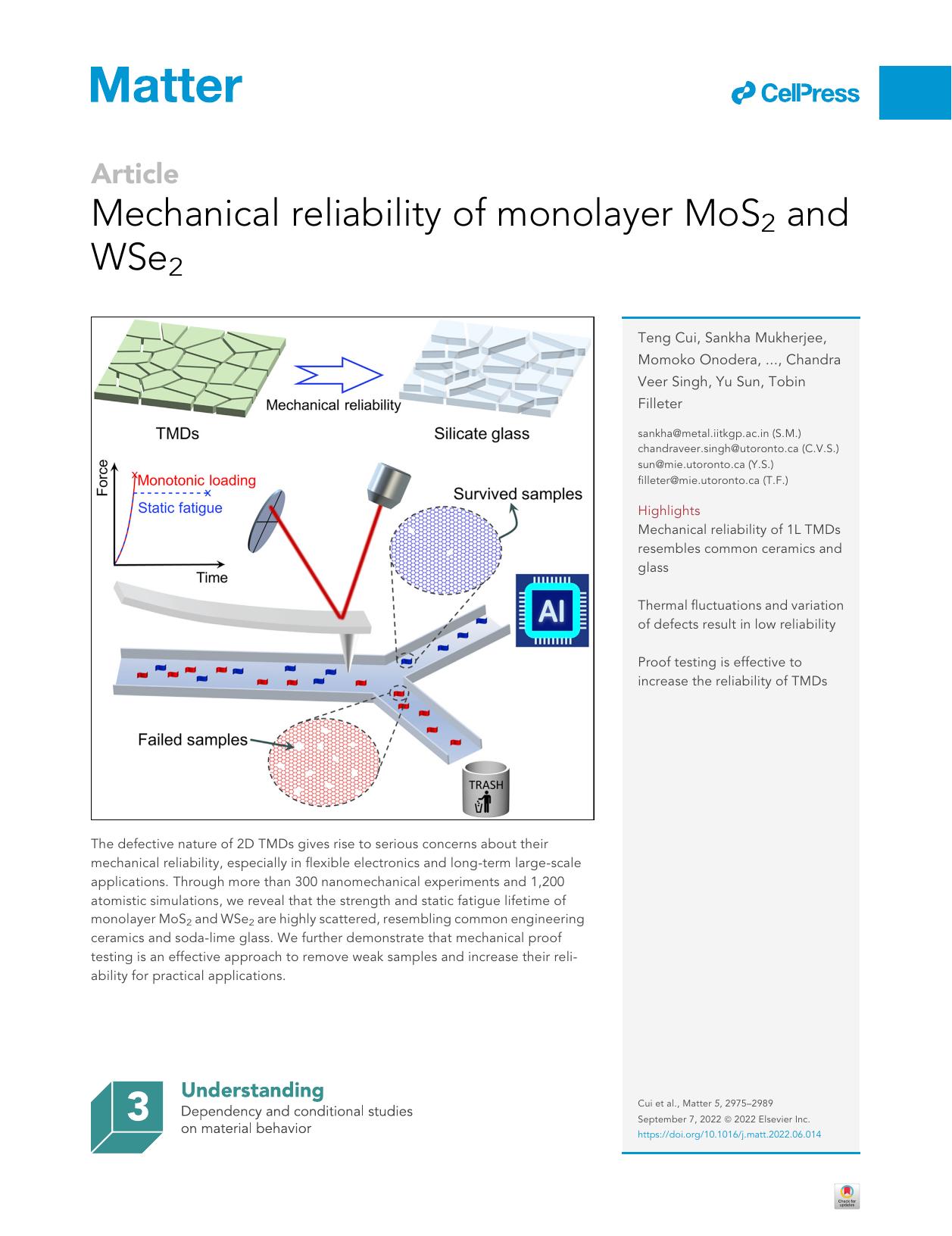 Mechanical reliability of monolayer MoS2 and WSe2 by unknow