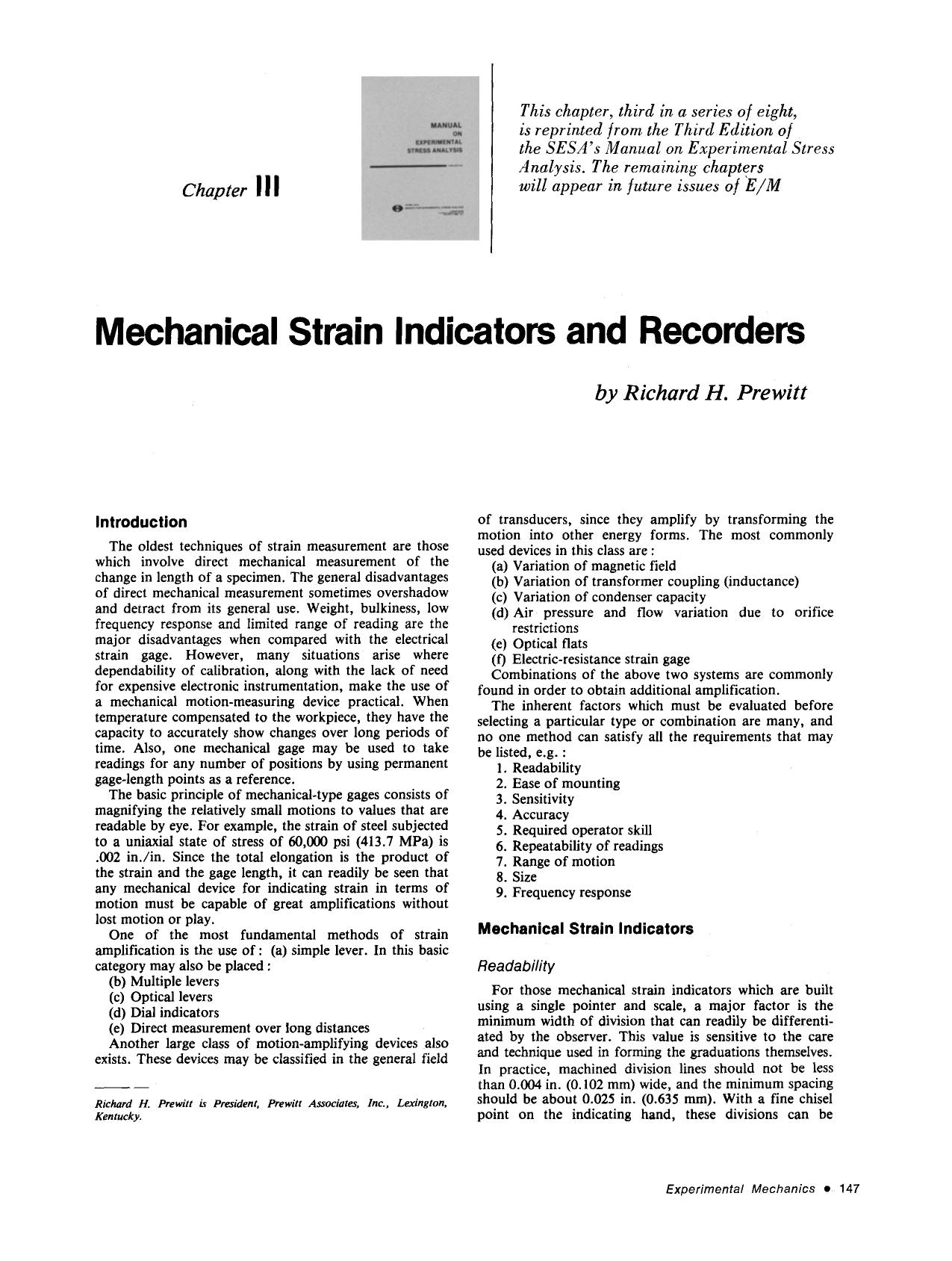 Mechanical strain indicators and recorders by Unknown
