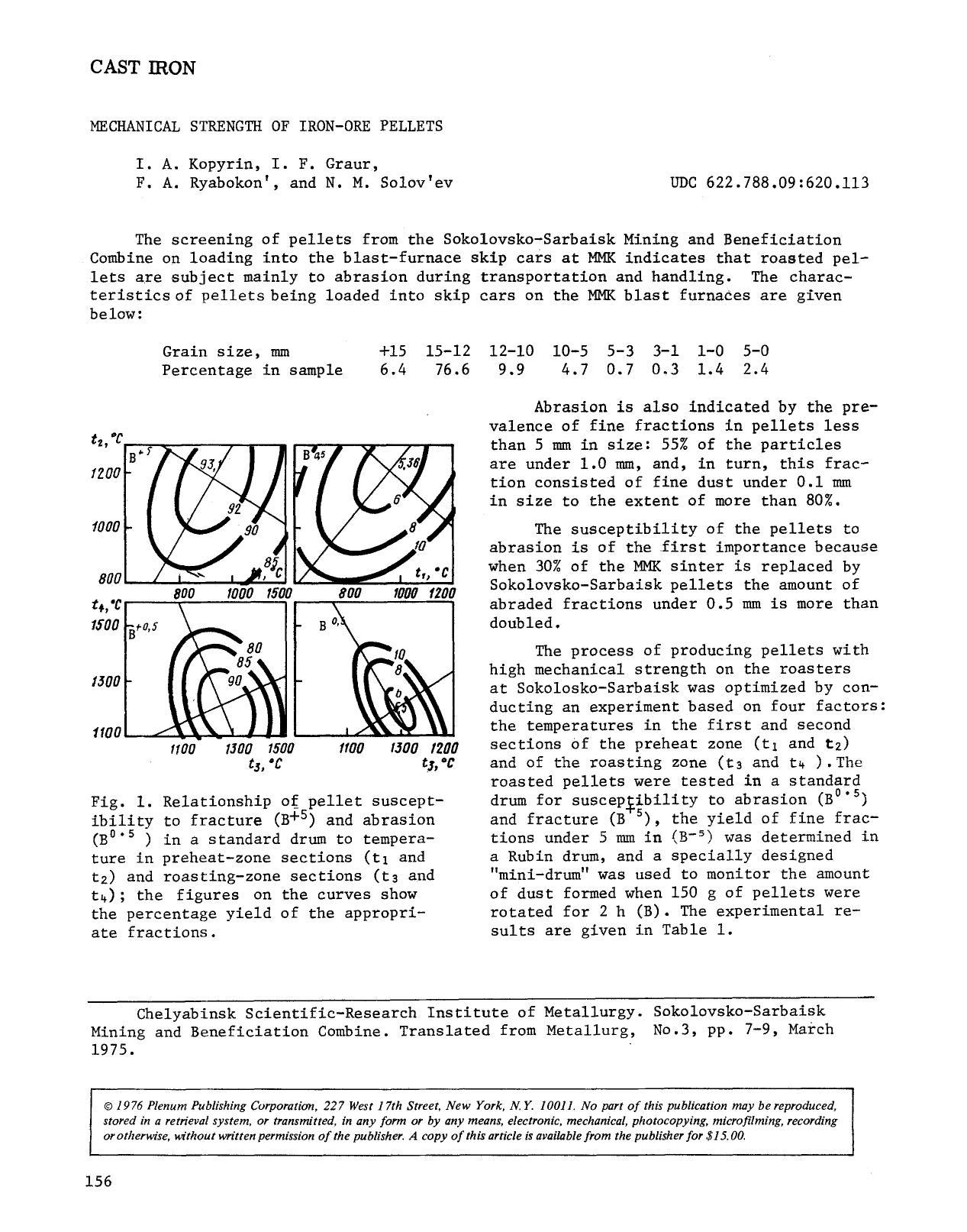 Mechanical strength of iron-ore pellets by Unknown