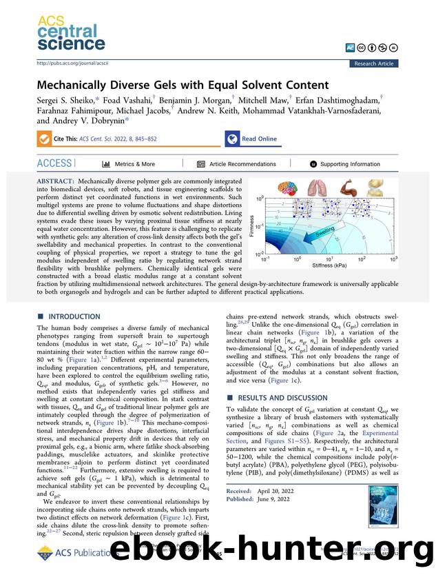 Mechanically Diverse Gels with Equal Solvent Content by unknow