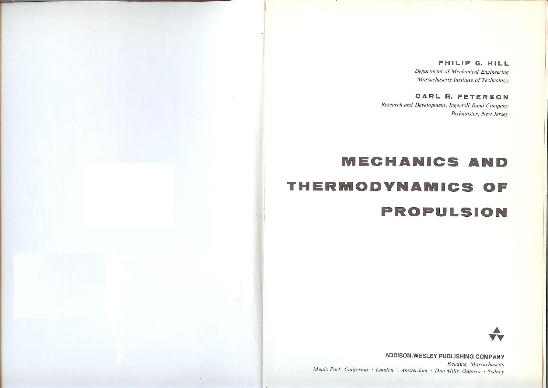 Mechanics and Thermodynamics of Propulsion (1st Edition) by Philip Hill Carl Peterson