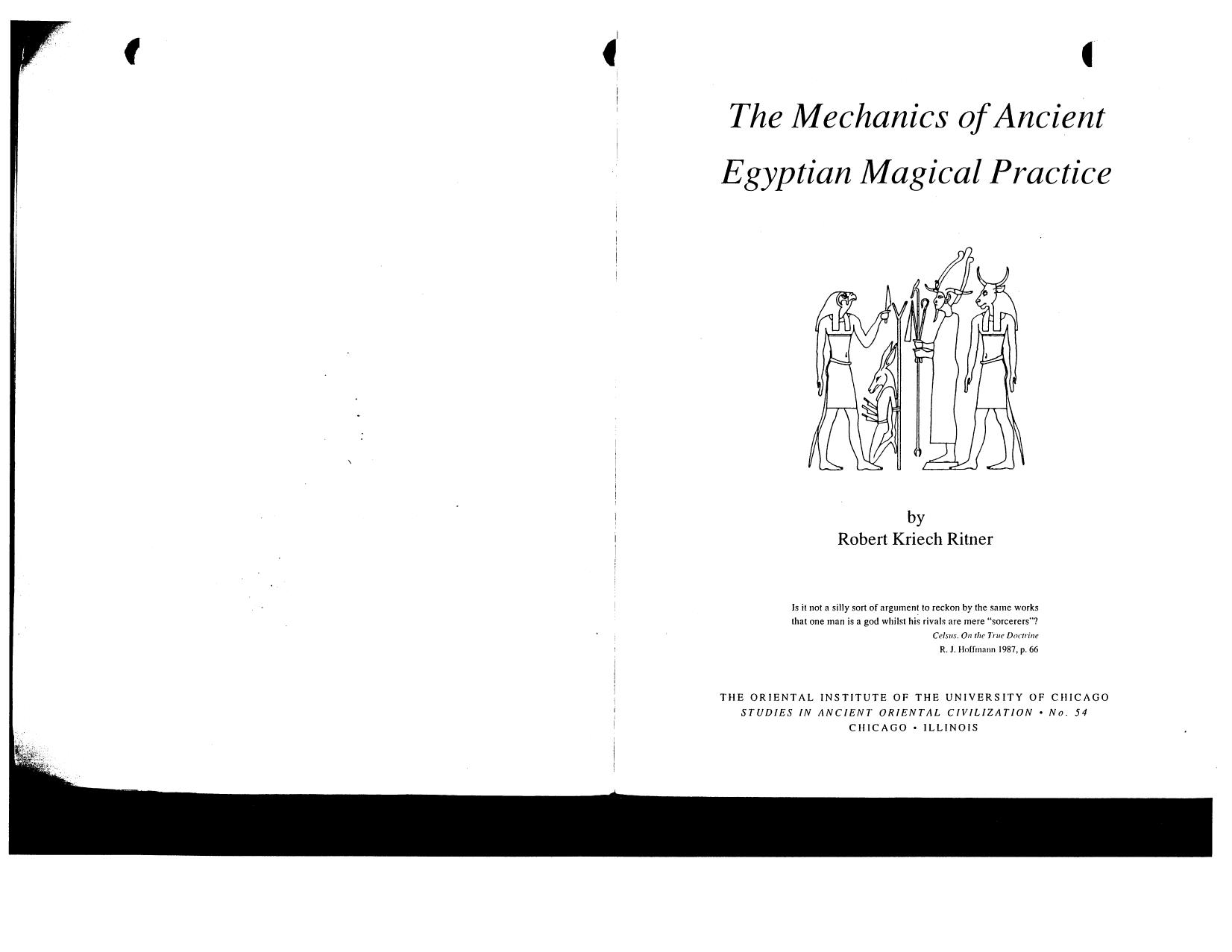 Mechanics of Ancient Egyptian M by Robert K. Ritner