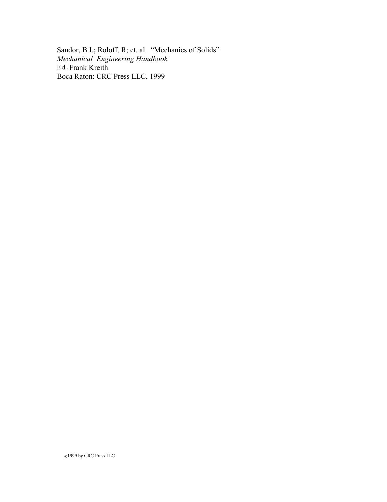 Mechanics of Solids by Bela I. Sandor et al