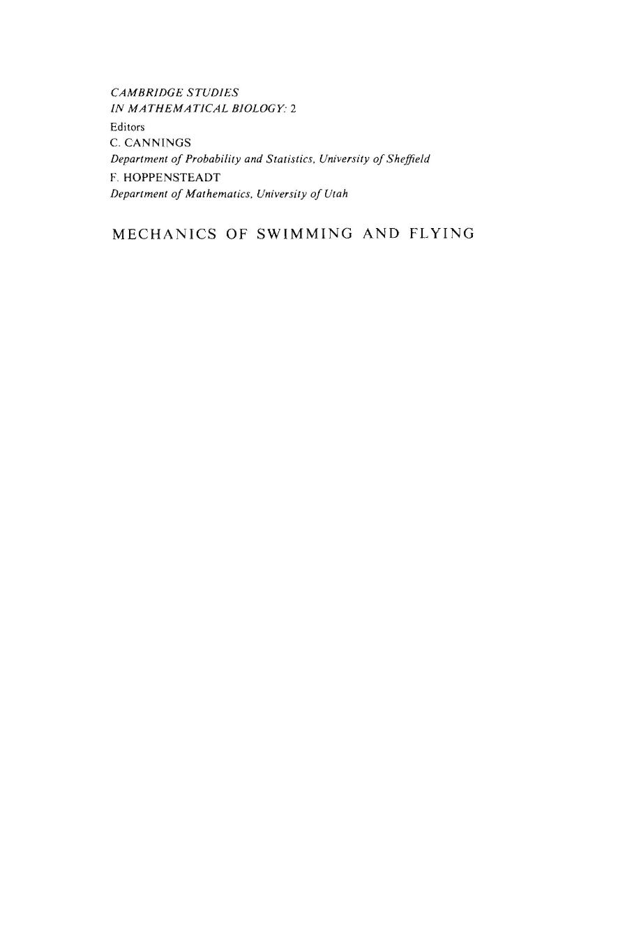 Mechanics of Swimming and Flying by Stephen Childress