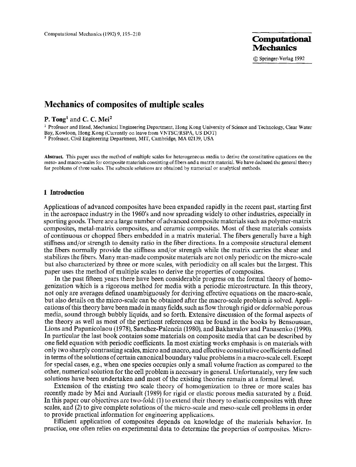 Mechanics of composites of multiple scales by Unknown